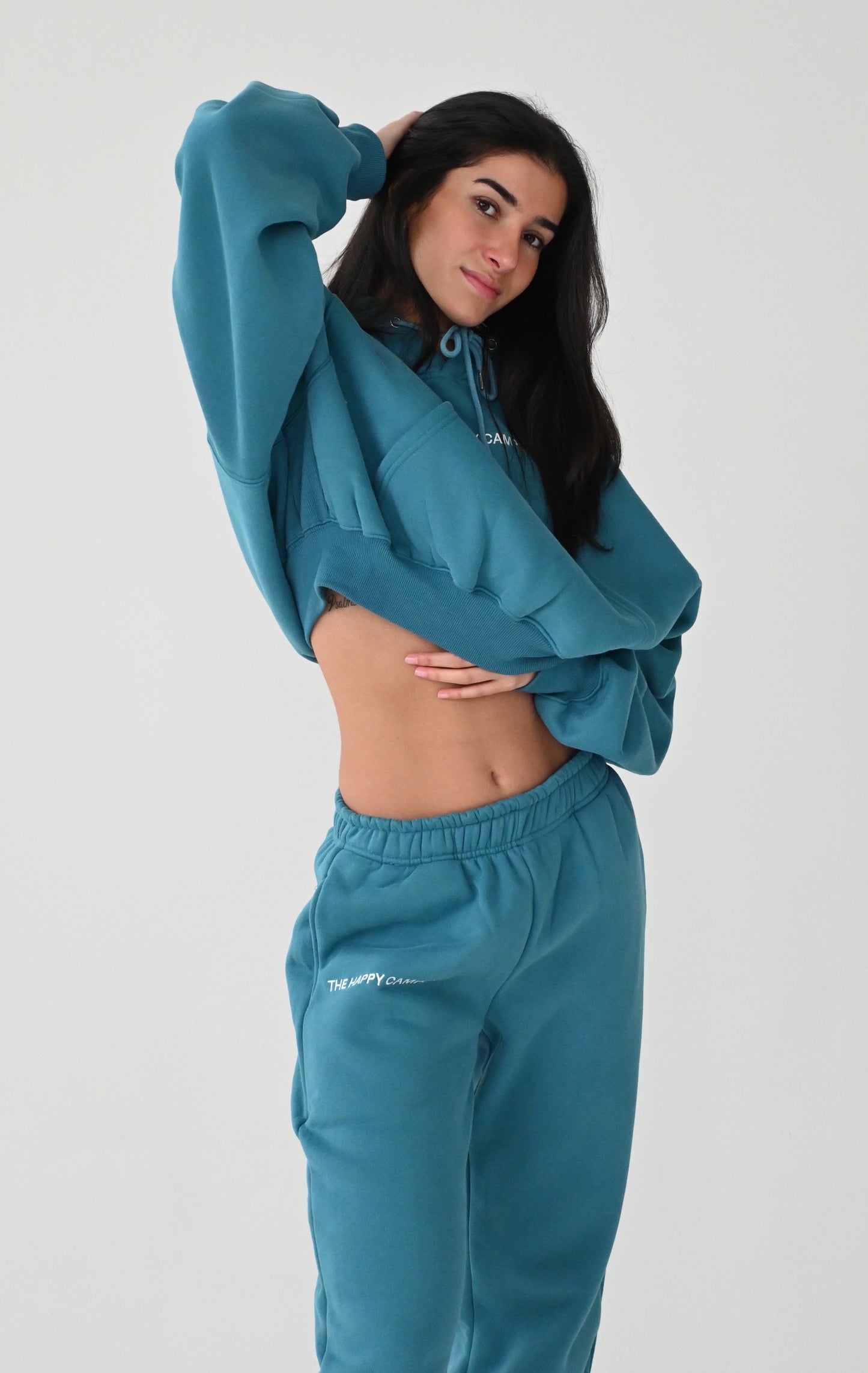 Cloud Cropped Hoodie - Winter Teal