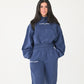 Cloud Cropped Hoodie - Navy Blue
