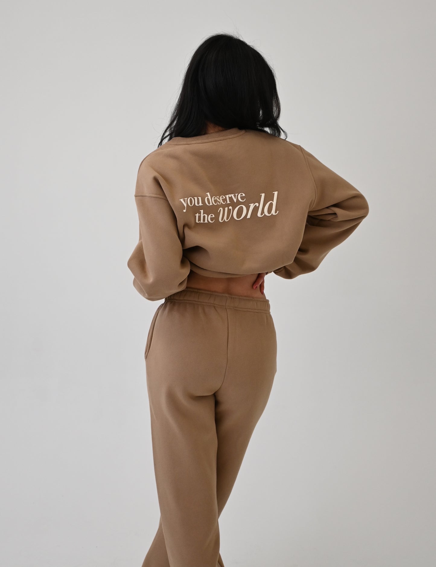 You Deserve the World Sweatpants - Biscuit