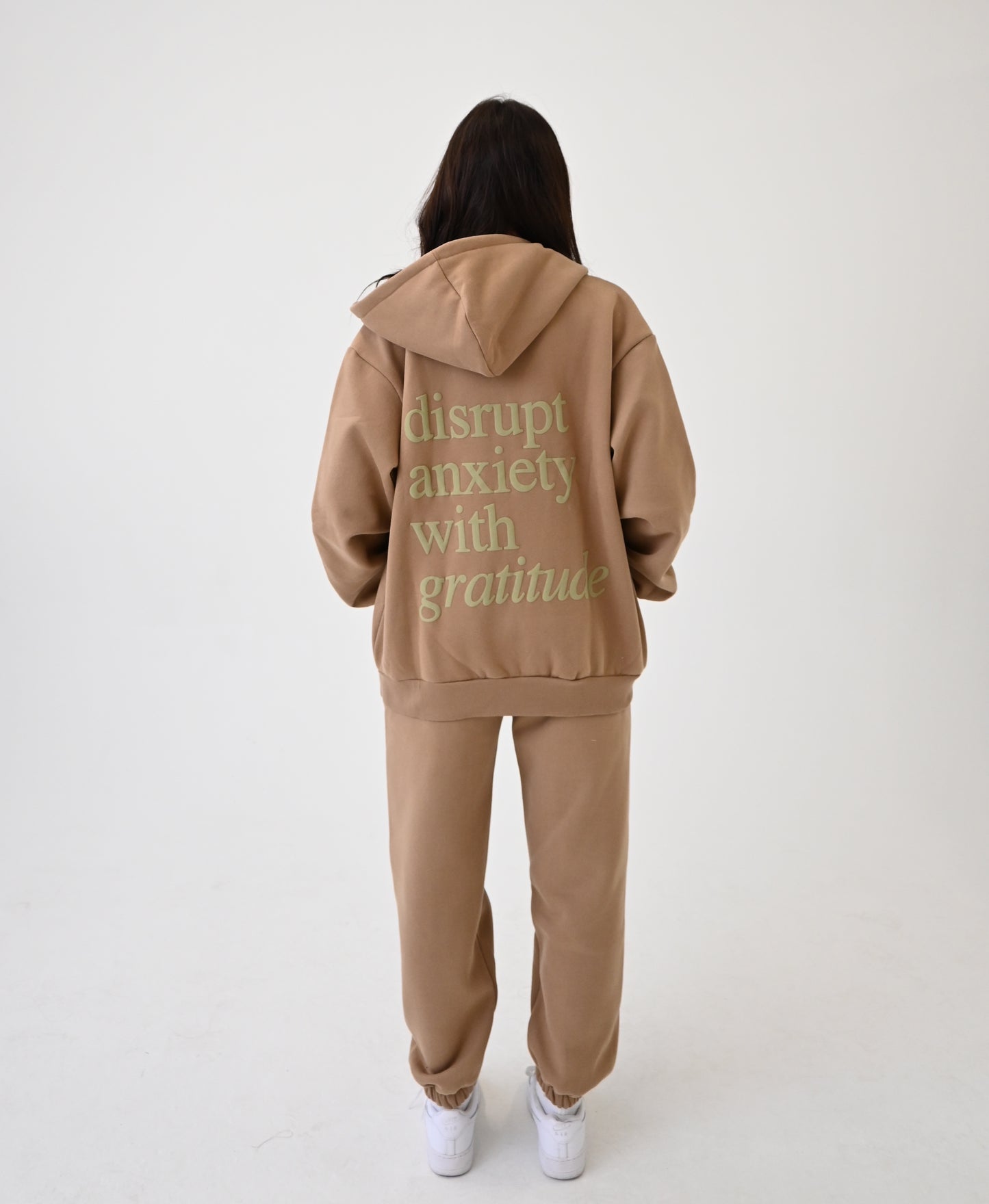 Disrupt Anxiety with Gratitude Sweatpants - Biscuit