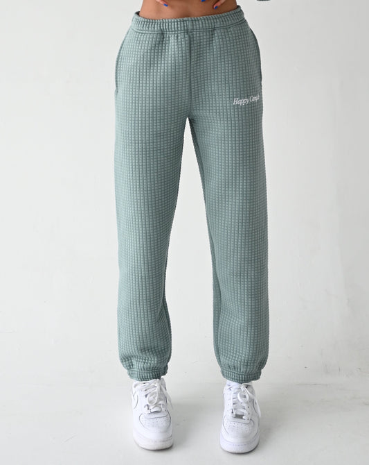 Quilted Joggers - Teal