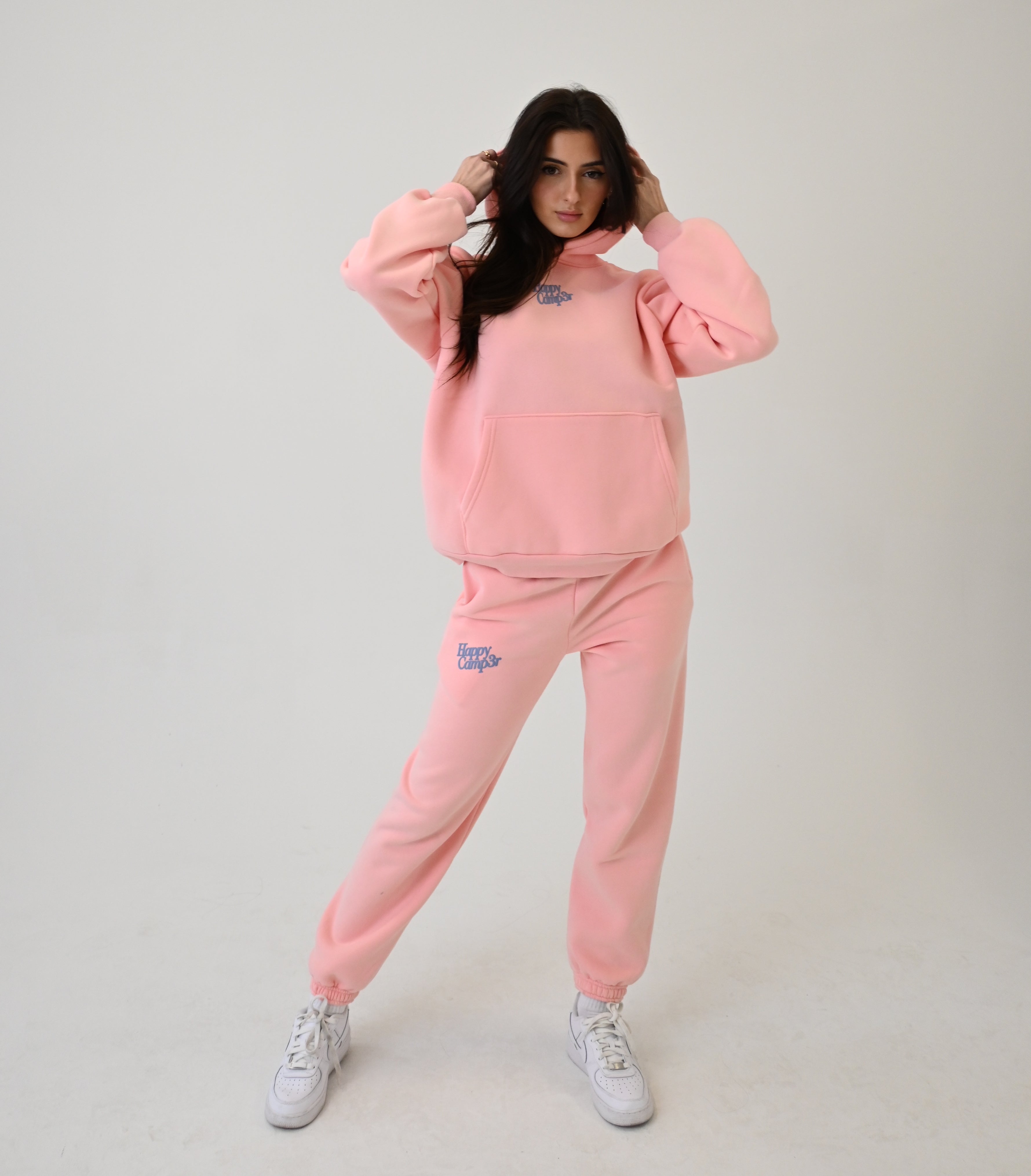 Pink cotton sweatpants hot sale