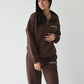 Quilted Joggers - Chocolate