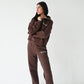 Quilted Joggers - Chocolate