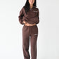Quilted Joggers - Chocolate