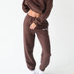 Quilted Joggers - Chocolate