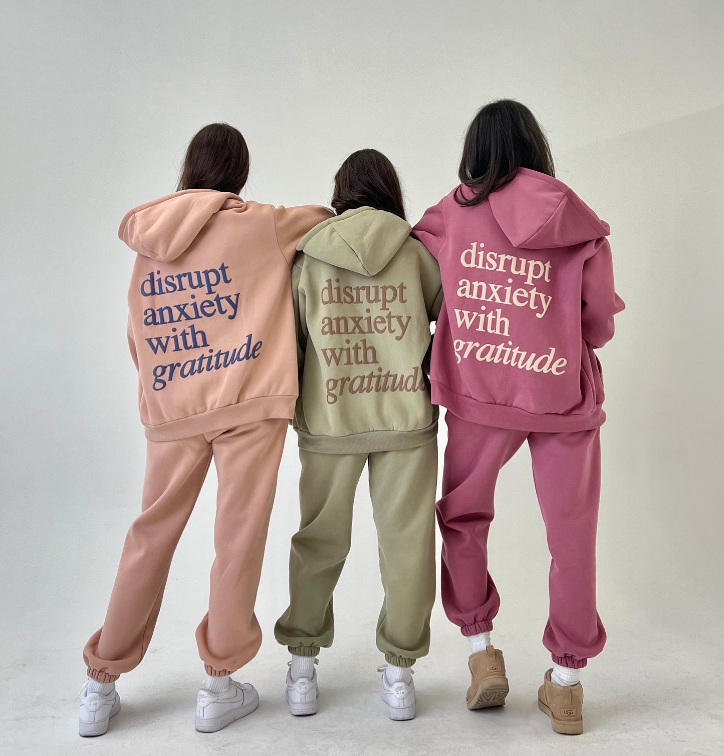 Disrupt Anxiety with Gratitude Sweatpants - Raspberry