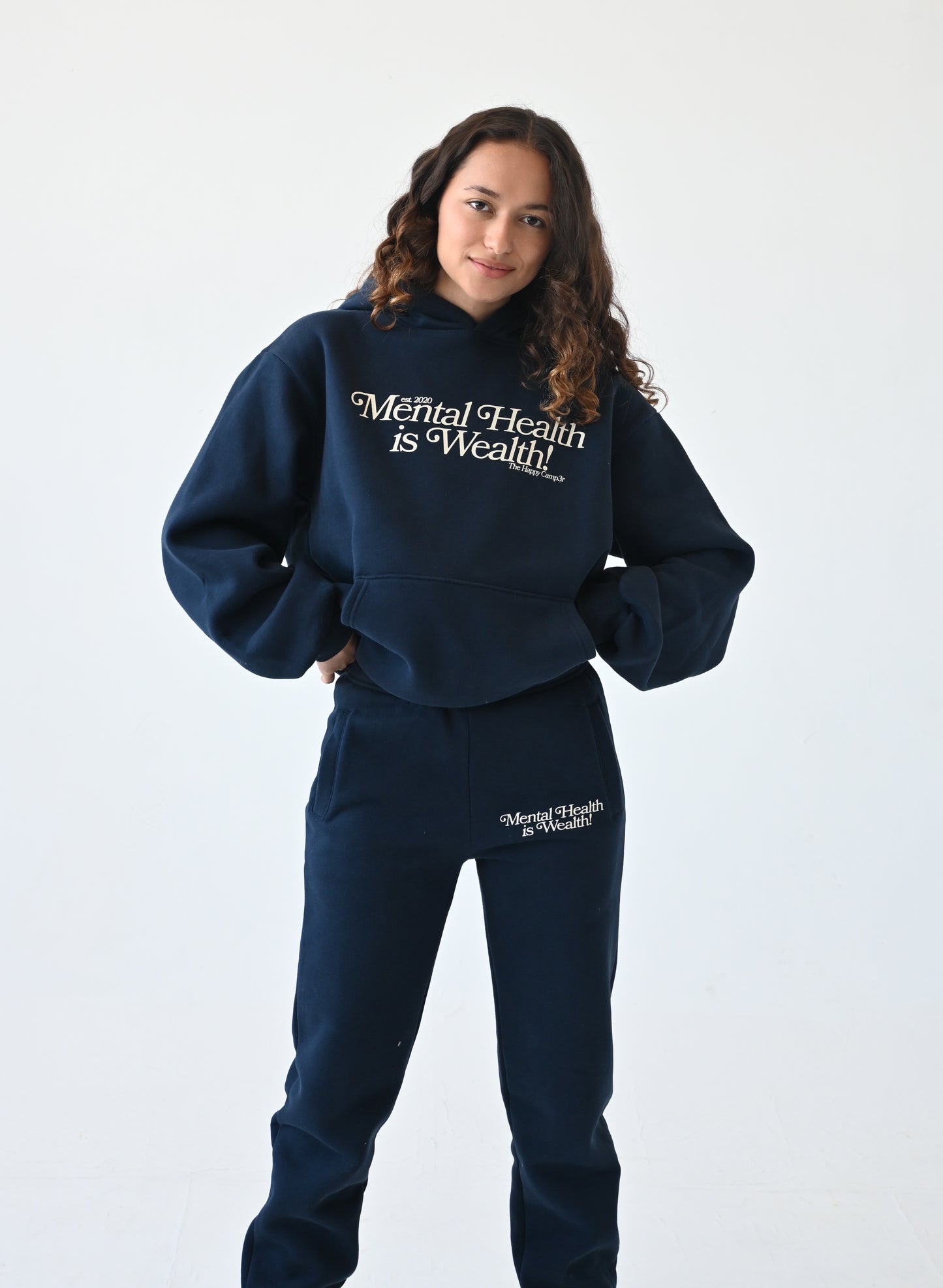 Mental Health is Wealth Hoodie - Navy Blue