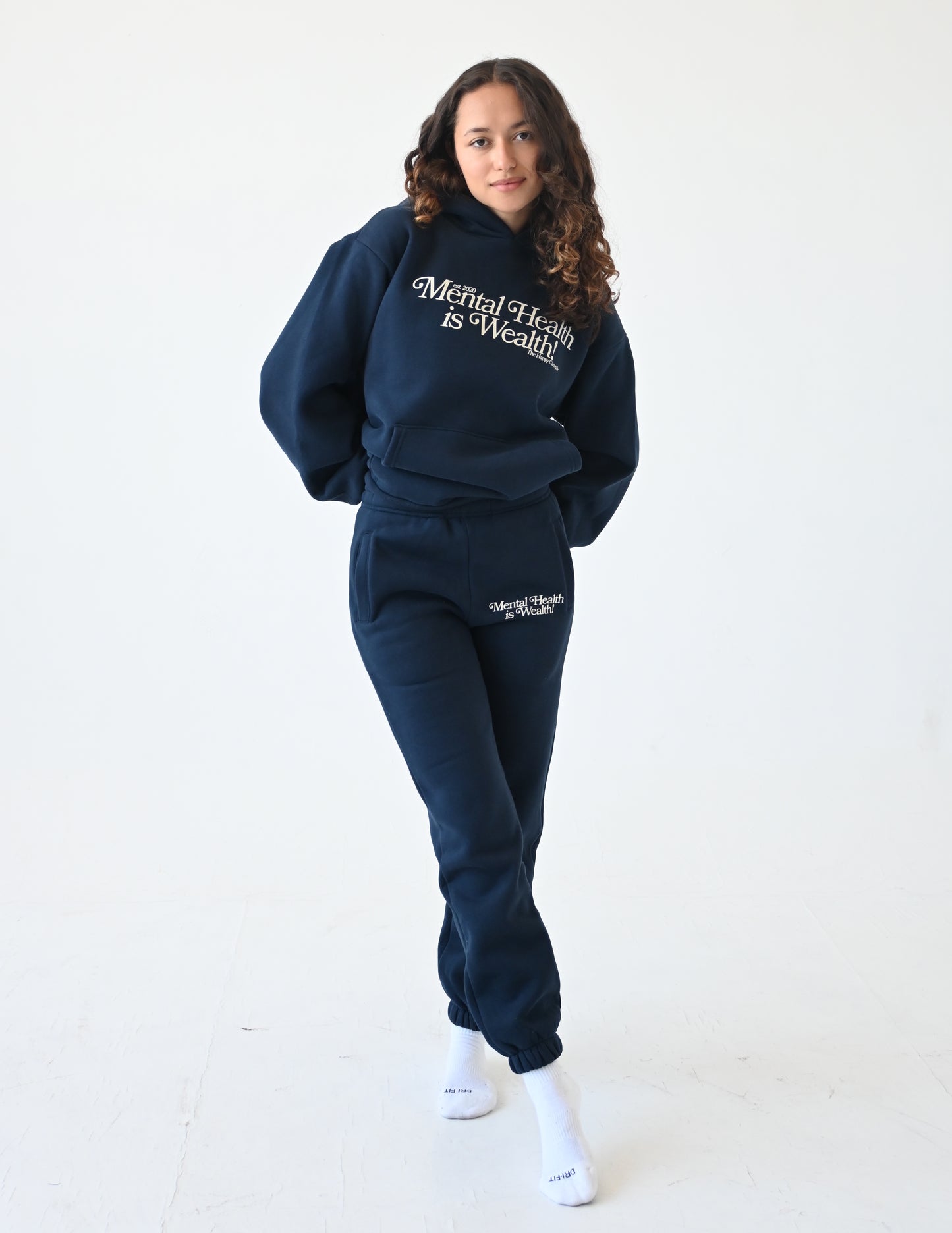 Mental Health is Wealth Hoodie - Navy Blue