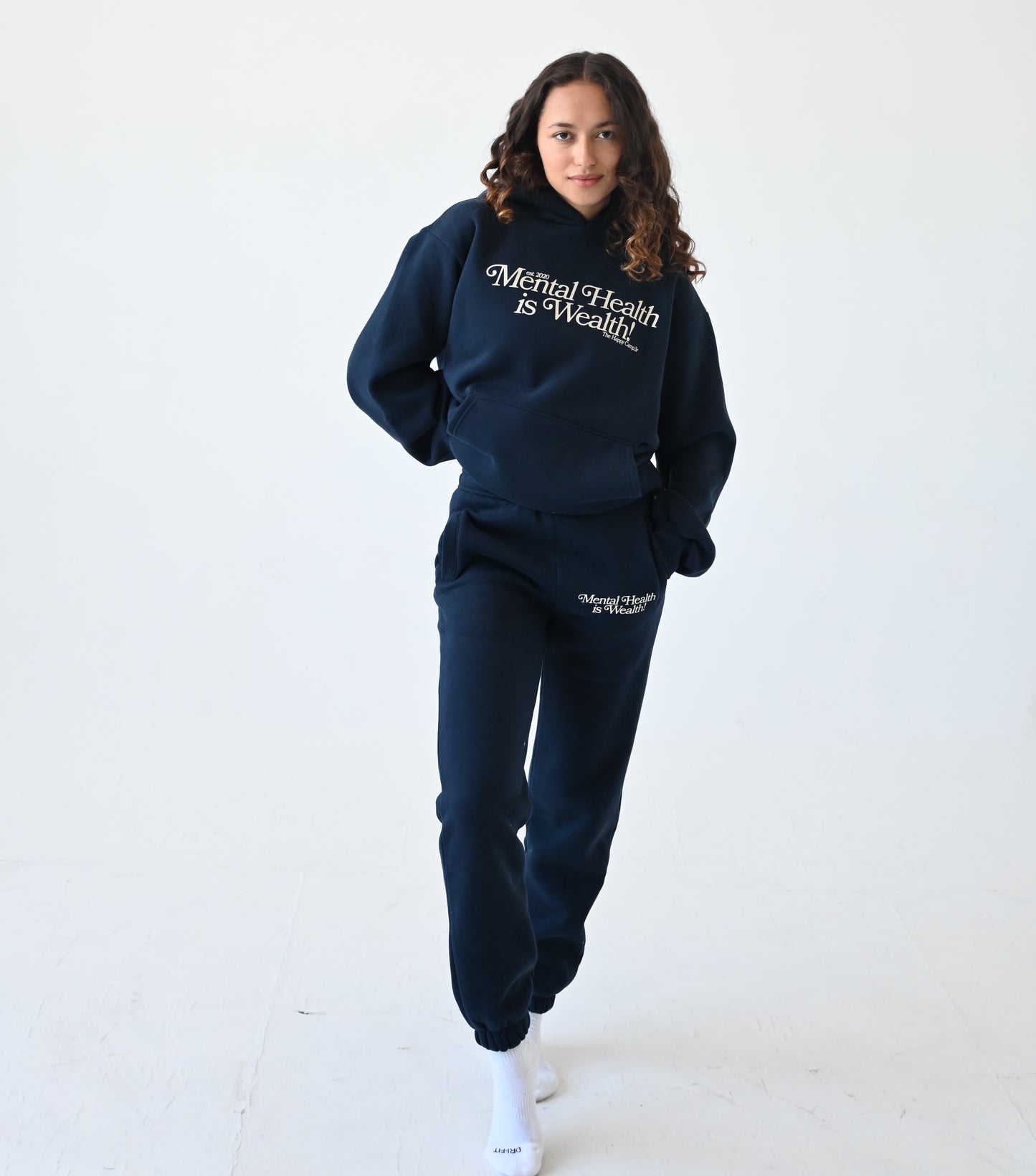 Mental Health is Wealth Hoodie - Navy Blue