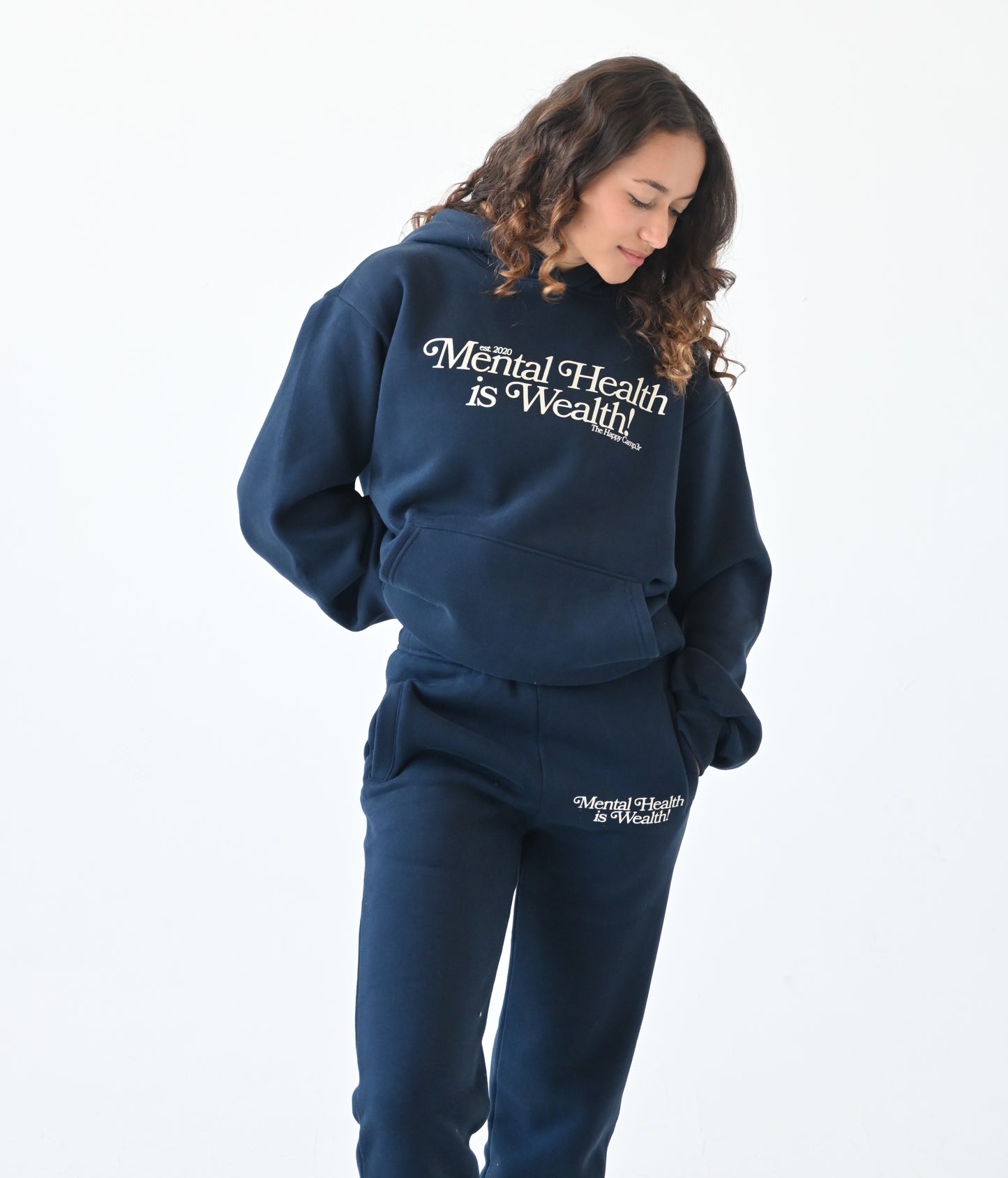 Mental Health is Wealth Hoodie - Navy Blue