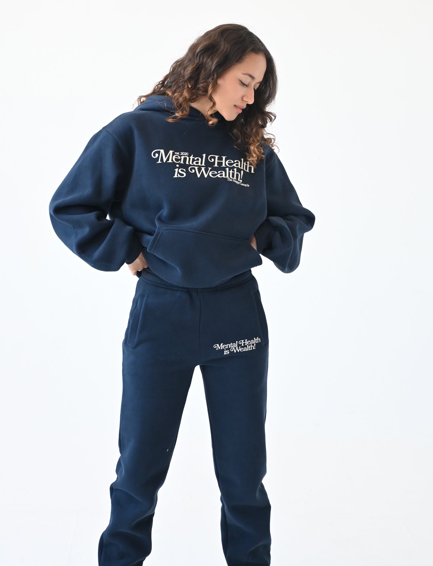 Mental Health is Wealth Hoodie - Navy Blue