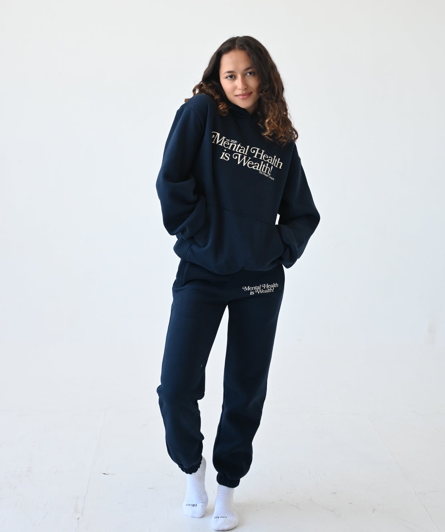 Mental Health is Wealth Hoodie - Navy Blue