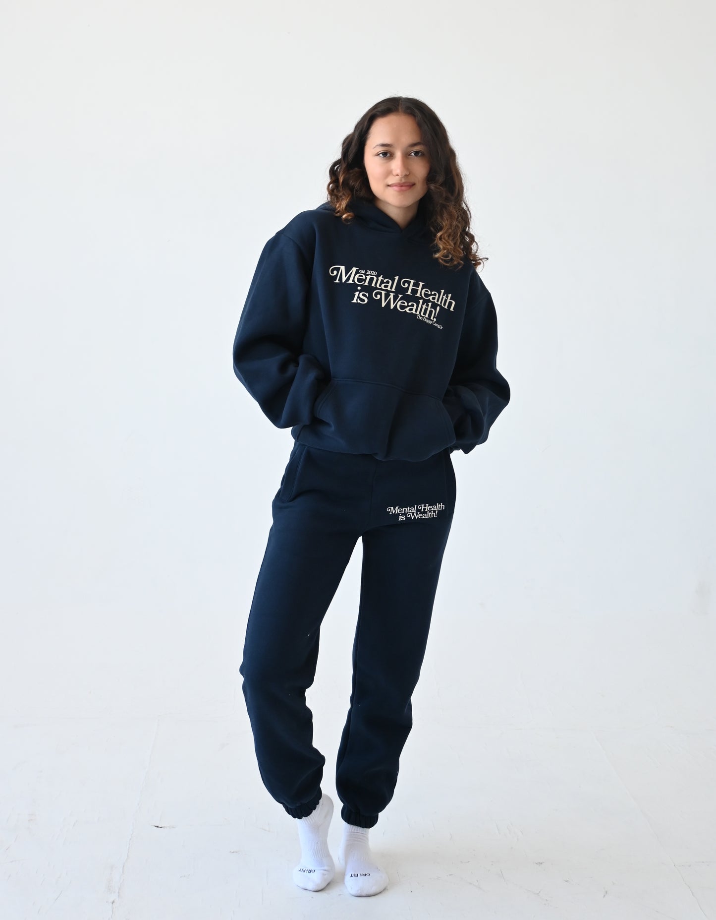 Mental Health is Wealth Hoodie - Navy Blue